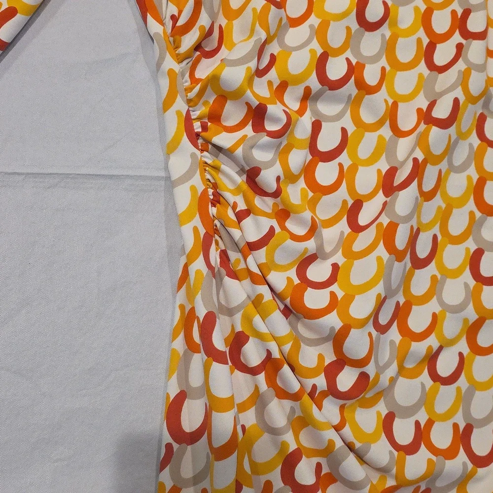 J. McLaughlin Catalina Cloth Side Ruched Midi Dress‎ S - Picture 2 of 9